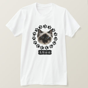 Camiseta Seu gato corta o rosto de patas divertidas