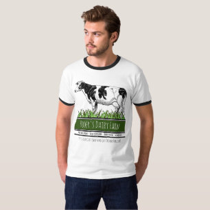 Camiseta Seu gráfico local da vaca da fazenda de leiteria
