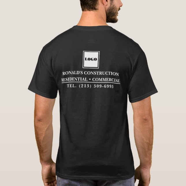 Camiseta Seu logotipo aqui Promocional da empresa funciona  (Verso)