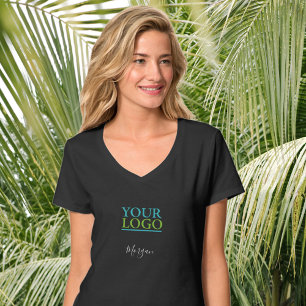 Camiseta Seu Logotipo/Arte/Foto, Nome em Letra Branca