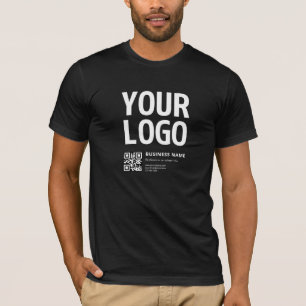Camiseta Seu logotipo c/ código QR e texto editáveis