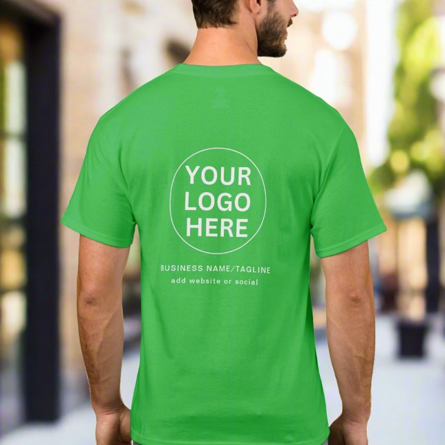 Camiseta Seu logotipo I Funcionarios para funcionários Verd (Criador carregado)