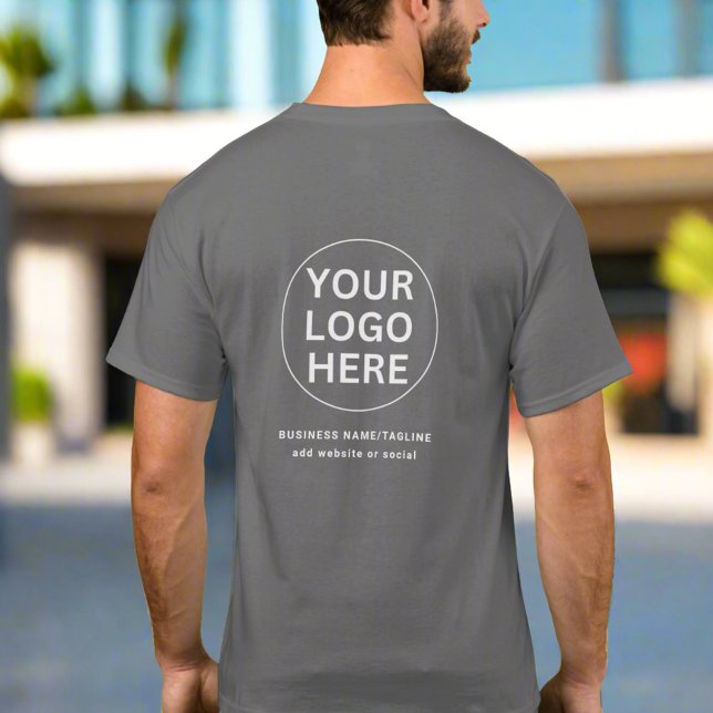 Camiseta Seu logotipo l Funcionarios para funcionários Cinz (Criador carregado)