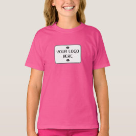 Camiseta Seu Logotipo - Retângulo - Fundo BRANCO