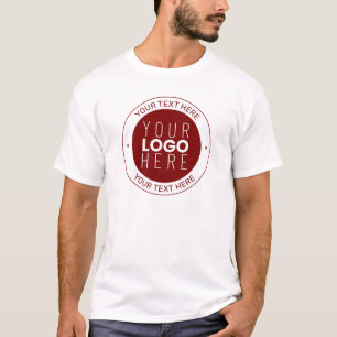 Camiseta Seu Logotipo & Texto Personalizável Vermelho Esc