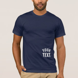 Camiseta Seu Marinho de texto Mens azuis Bella+Canvas Folha