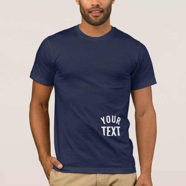Camiseta Seu Marinho de texto Mens azuis Bella+Canvas Folha (Frente)