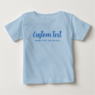 Camiseta Seu Modelo de Foto com Texto Personalizado Azul Cl