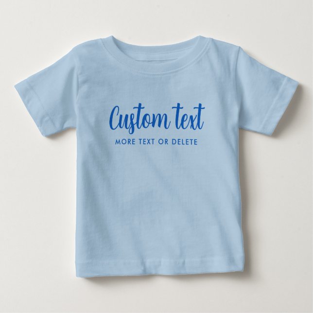 Camiseta Seu Modelo de Foto com Texto Personalizado Azul Cl (Frente)