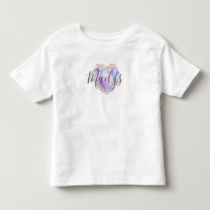 Camiseta Seu nome aqui é Pastel Rainbow Heart Diamond