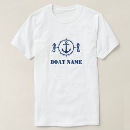 Camiseta Seu nome de boi Marinho Anchor azul de cavalo mari