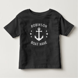 Camiseta Seu nome e âncora do Boat Vintage ficam Pretos Bra