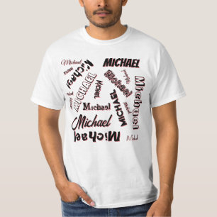 Camiseta Seu nome é padrão monograma rosa cor sombra