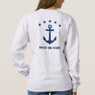 Camiseta Seu nome ou nome de barco Anchor clássico é Cinz