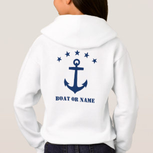 Camiseta Seu nome ou nome de barco Marinho de âncora clás