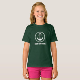 Camiseta Seu nome ou nome de boi Sea Anchor Forest Green