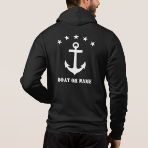 Camiseta Seu nome ou nome do barco Âncora clássica preto