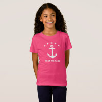 Seu nome ou nome do barco Âncora clássico cor-de-r