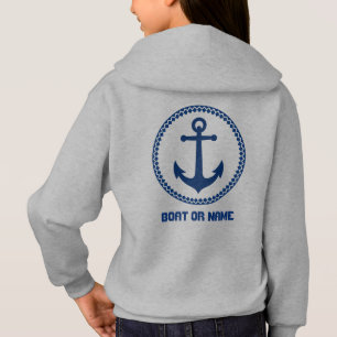 Camiseta Seu nome ou nome do barco Cinza e Marinho