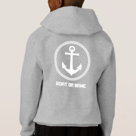 Camiseta Seu nome ou nome do barco Sea Anchor White e Cinza