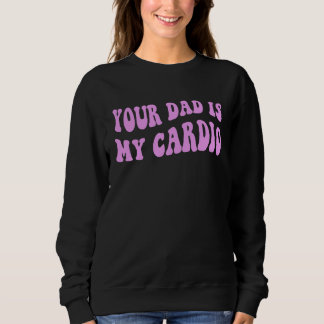 Camiseta Seu pai é meu cardio Groovy Retro Ondulado Rosa Sa