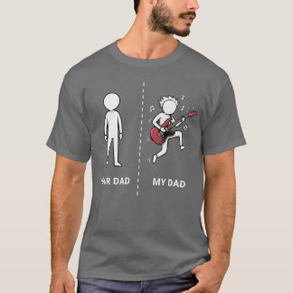 Camiseta Seu Pai Meu Pai Fã de Baixo Fumante Músico S
