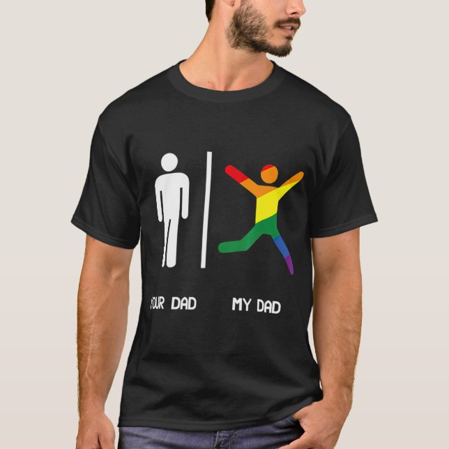 CAMISETA SEU PAI, MEUS PAIS LGBT DE PAI SÃO MAIS DIVERTIDOS (Frente)