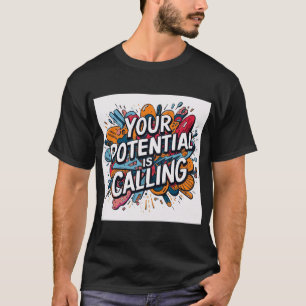 Camiseta Seu Potencial Está Chamando – Colorido Motivaciona