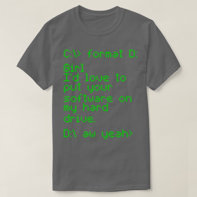 Camiseta Seu software na minha unidade de Duro (Frente do Design)