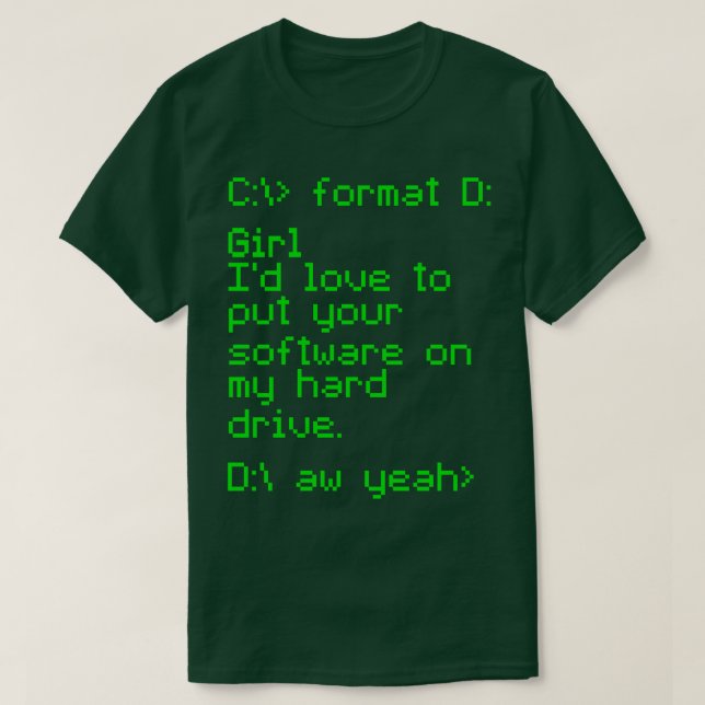 Camiseta Seu software na minha unidade de Duro (Frente do Design)