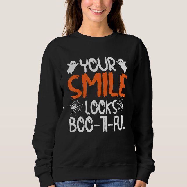 Camiseta Seu Sorriso Parece Boo Ti Ful Dentist Halloween Co (Frente)