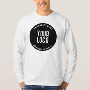 Camiseta Seu Texto & Logotipo Carregado Preto e Branco Ed