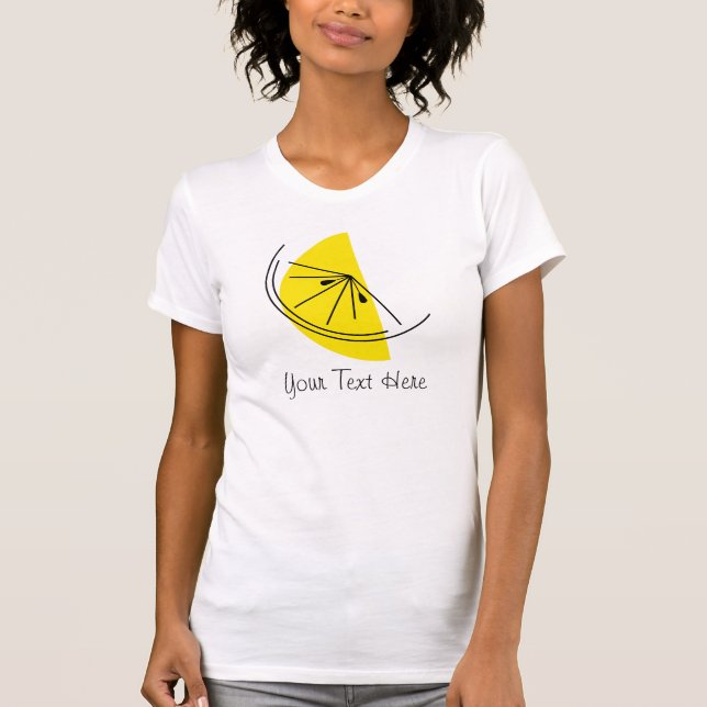 Camiseta 'Seu Texto' Senhoras de Citrus Lemon (Frente)