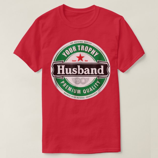 Camiseta Seu Troféu Marido Engraçado Casado (Frente do Design)