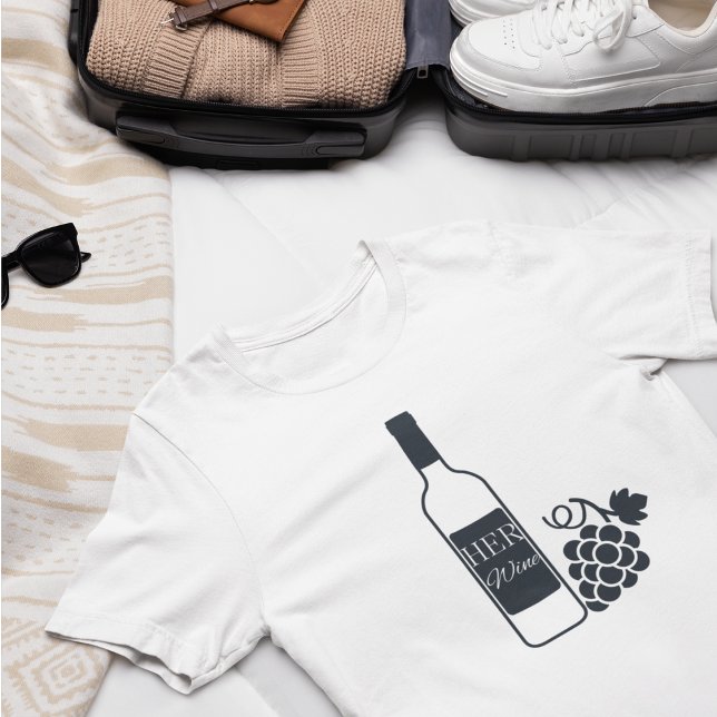 Camiseta Seu Vinho, Para Casal, Cônjuge, Divertido, Na moda (Criador carregado)