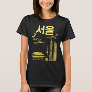 Camiseta Seul Coreia do Sul Capital Escrito em Alfabeto Cor