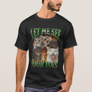 Camiseta Seus Dedos do Pé Gato Engraçado Meme Bootleg Gráfi