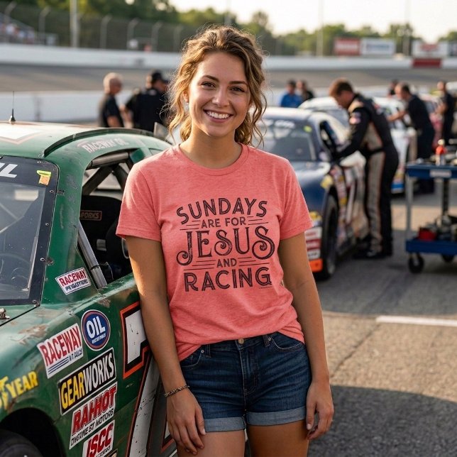 Camiseta Seus "Domingos são para Jesus e Corrida" (Criador carregado)