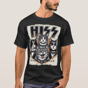 Camiseta Seus Gatos Rock Kittens Enrolando Pentes De Gato D