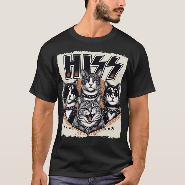 Camiseta Seus Gatos Rock Kittens Enrolando Pentes De Gato D (Frente)