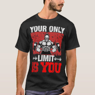 Camiseta Seus Limites São Seu Engraçado Gym E Malhação Moti