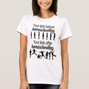 Camiseta Seus miúdos antes e depois de Homeschooling