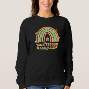 Camiseta Seus Sentimentos São Válidos Arco-Íris Retrô Saúde