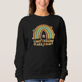 Camiseta Seus Sentimentos São Válidos Arco-Íris Retrô Saúde