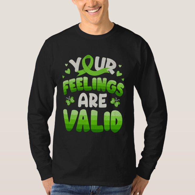 Camiseta Seus Sentimentos São Válidos Conscientização da Sa (Frente)