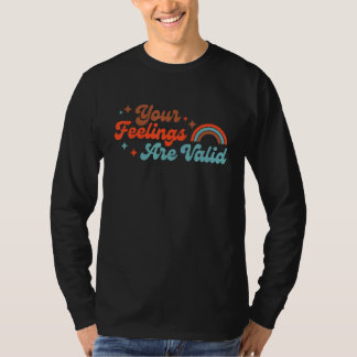 Camiseta Seus Sentimentos São Válidos Fofo Boho Saúde Menta