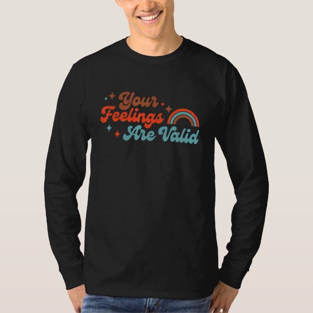 Camiseta Seus Sentimentos São Válidos Fofo Boho Saúde Menta (Frente)