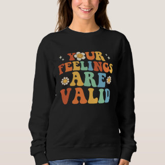 Camiseta Seus Sentimentos São Válidos Fofo Retro Saúde Ment