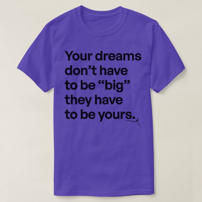 Camiseta Seus sonhos Muito Gee pela VSG (Frente do Design)