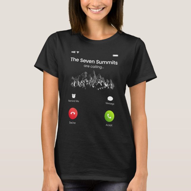 Camiseta Seven Highest Summits Are Calling Funny Climbing H (Frente)